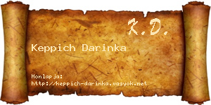 Keppich Darinka névjegykártya
